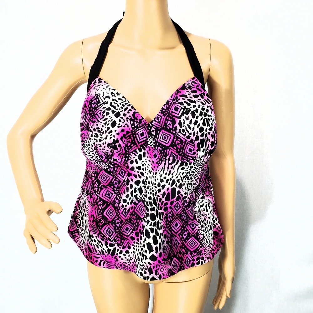 Catalina Halter Print Swim Tank Top XL 38/40 D/DD